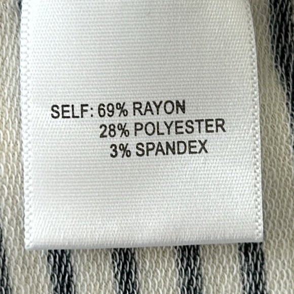 ANTHRO Jane & Delancey Black Striped Top with Lace Up Ties & Waistband Stretchy - Picture 9 of 11